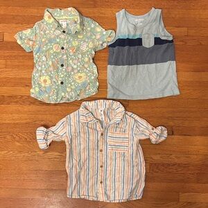 Floral and Striped Kids Shirt Set